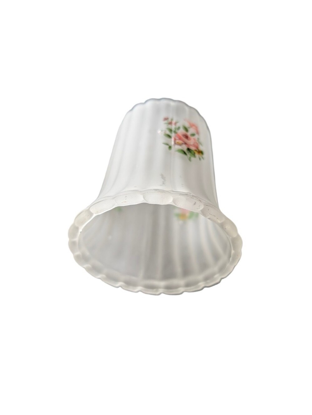 Vintage Westmoreland Frosted Satin Glass Rose Fairy Lamp Shade. SHADE ONLY - Picture 11 of 16